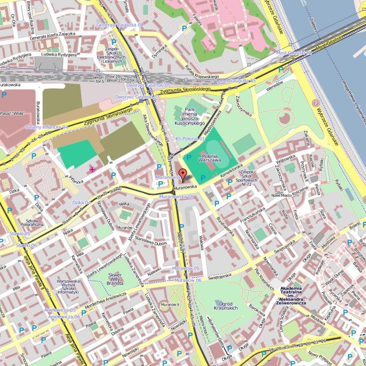 Mapu starého mesta Varšava