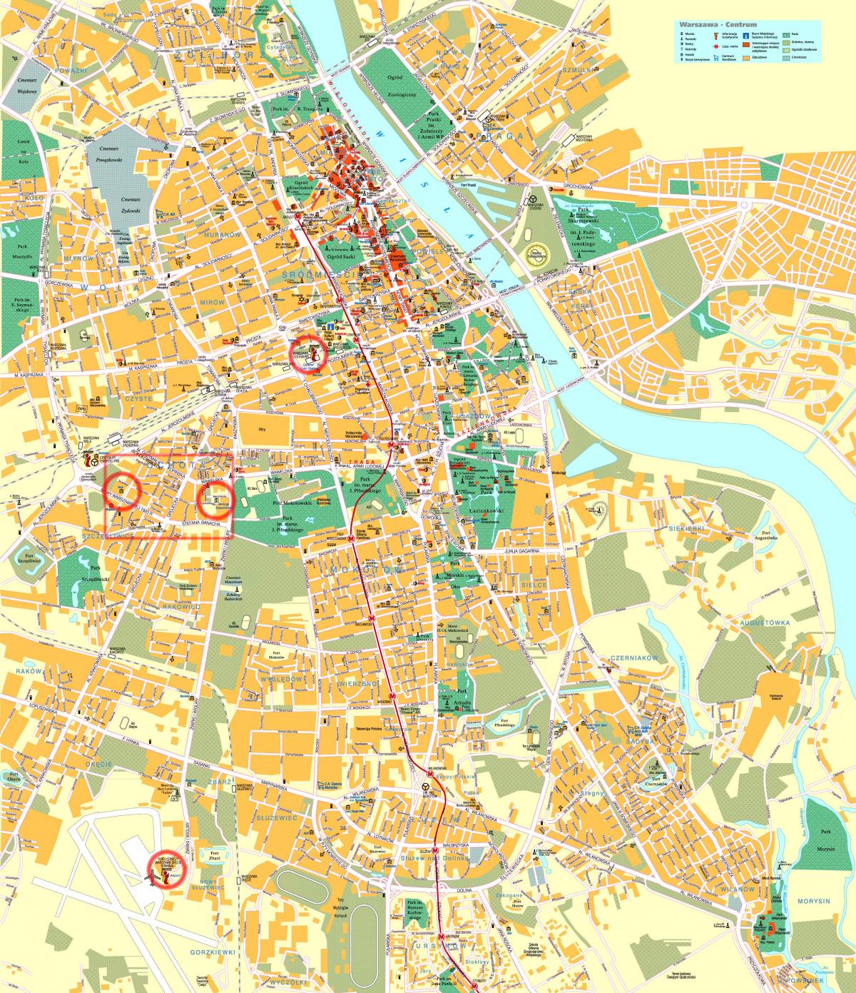 street mape centrum mesta Varšava
