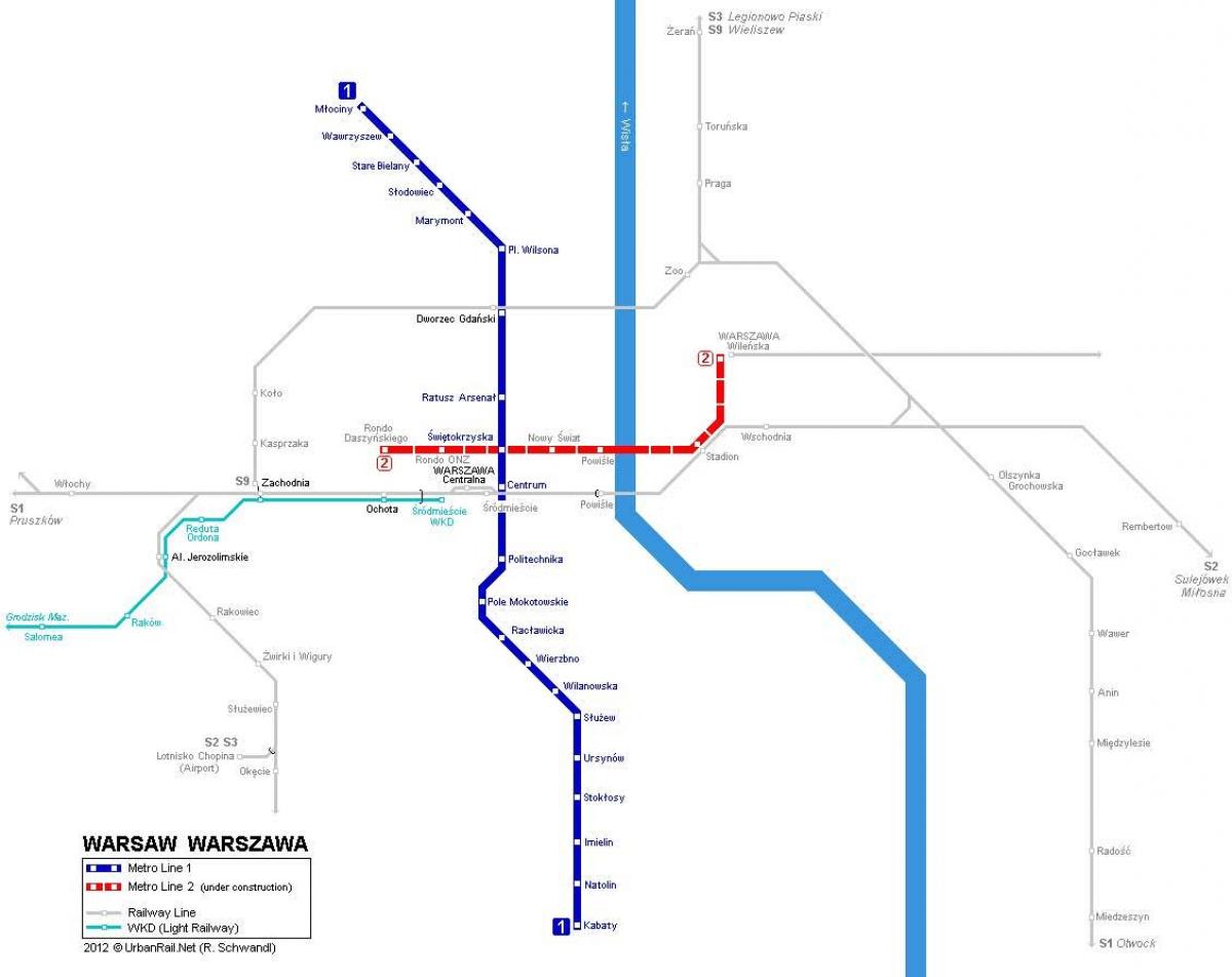 mapa metro Varšava