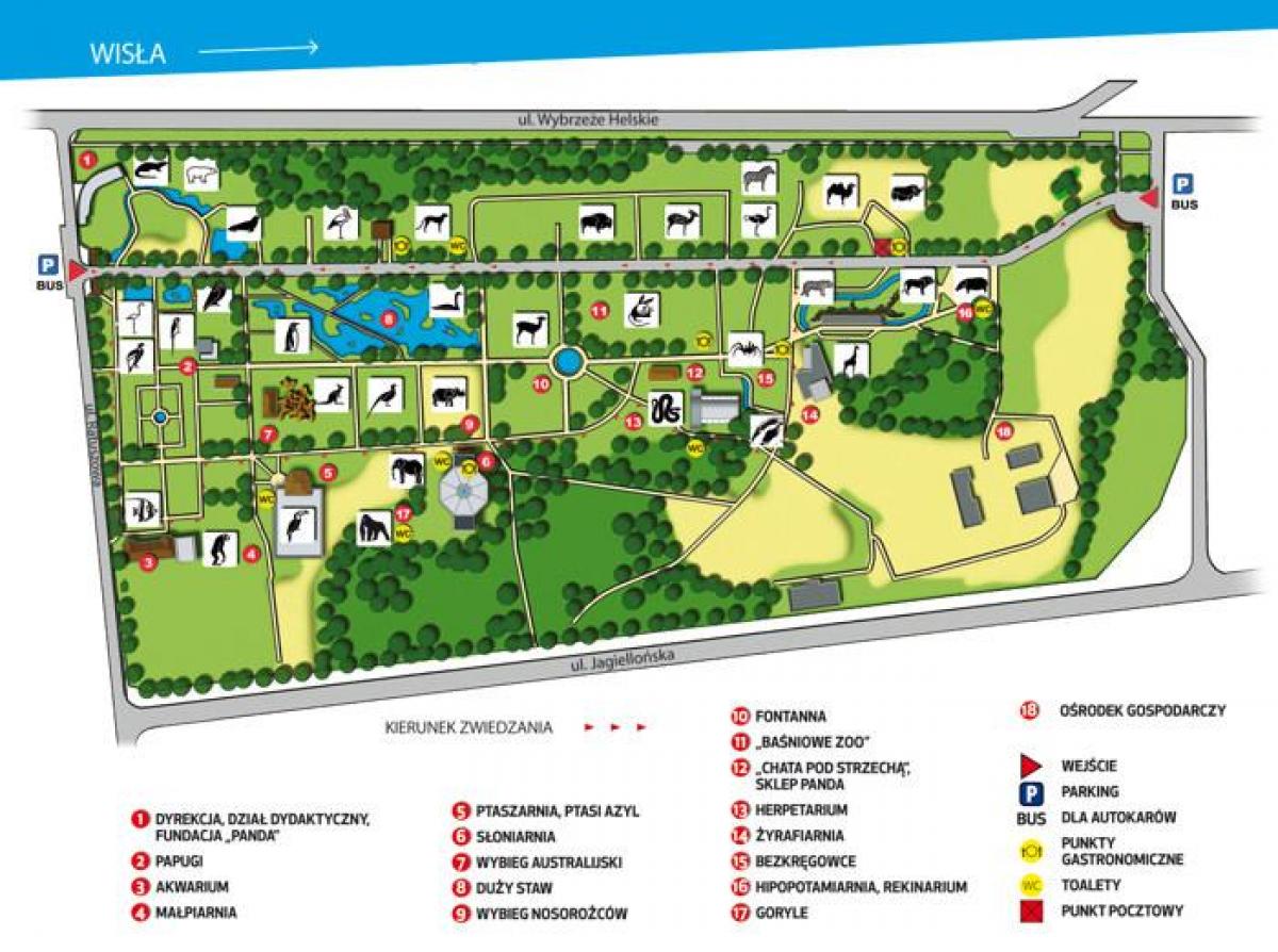 Mapa Varšavskej zoo 